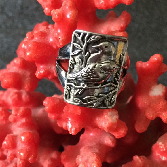 925 engraved birdsring - Picture 1 of 6